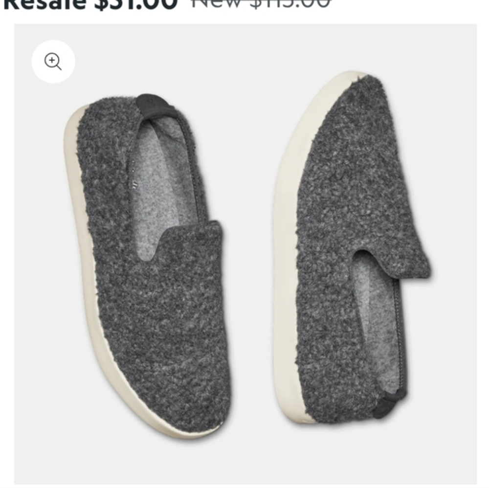 .Allbirds Gray Wool Fluffy Loungers. W11 - Picture 2 of 8